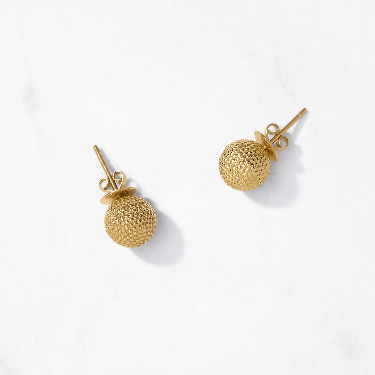 Small Yellow Gold Rose Stud Earrings With Diamonds