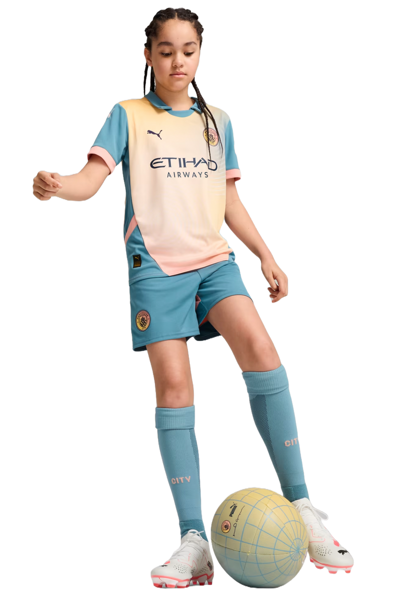 Manchester City 24/25 Kid's Fourth Shirt and Shorts