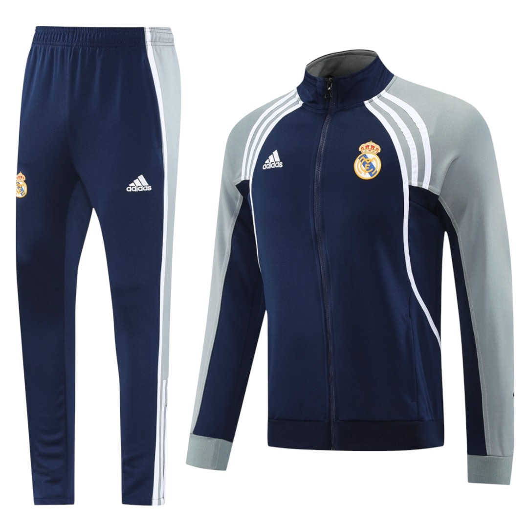 Real Madrid 25/26 Men's Navy-Gray Long Zip Jacket