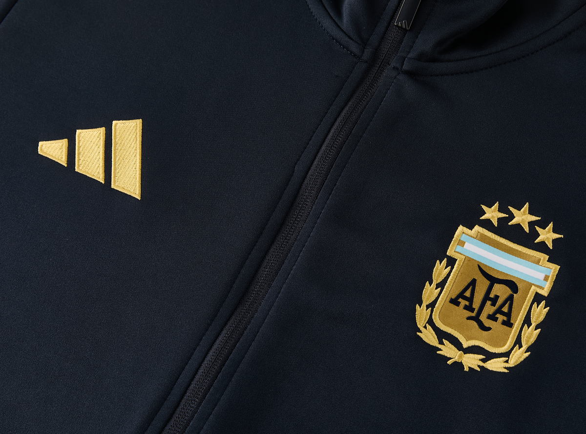 Argentina 2026 Men's Black Long Zip Jacket