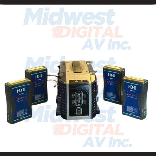 IDX VL-4S Four-Channel V-Mount Charger with (4) Endura S-7 Batteries