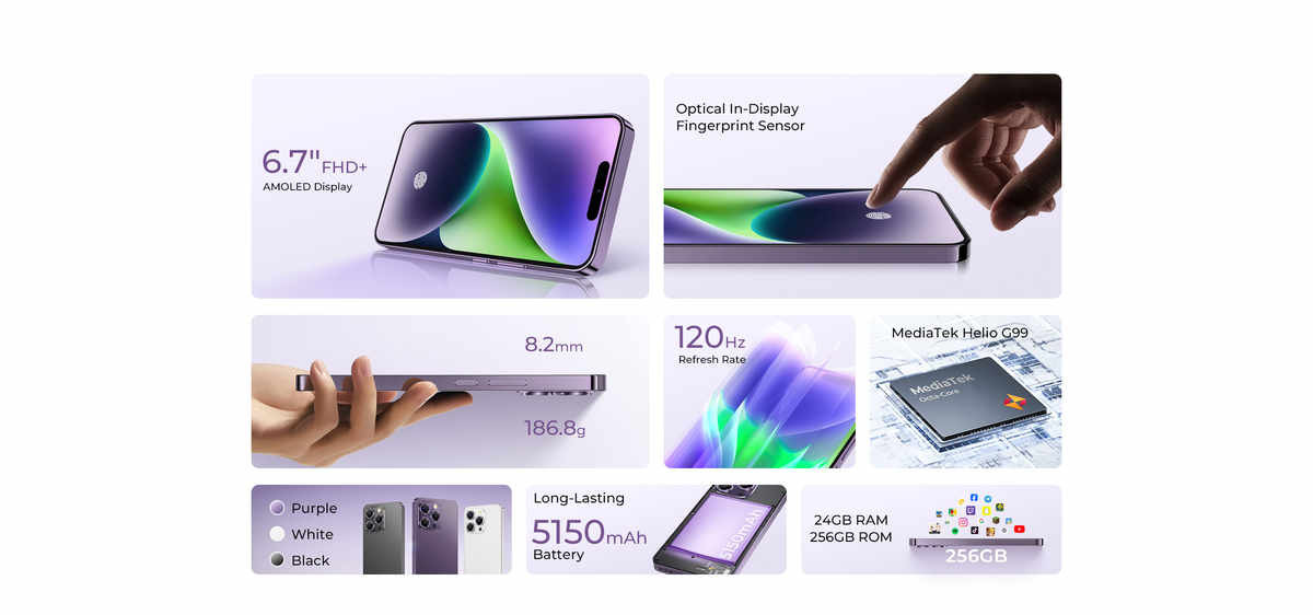 Oukitel P1 Smartphone 6.7 Inch FHD Amoled Display 120HZ