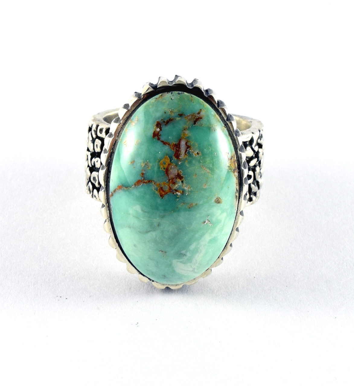 Natural Dry Creek Turquoise Silver Ring Size - Main Image