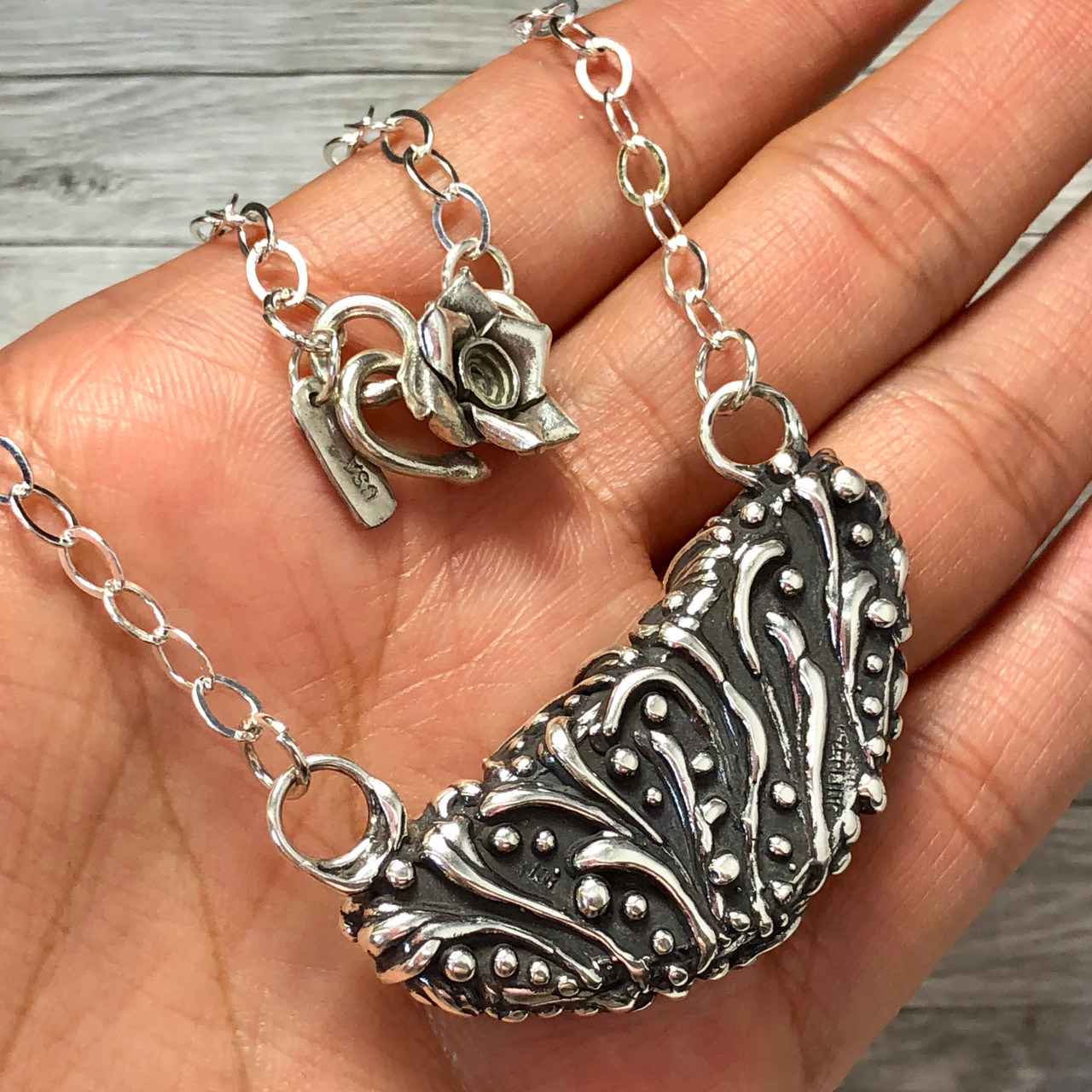 Silver Broken Heart Charm Necklace | Silvermoon