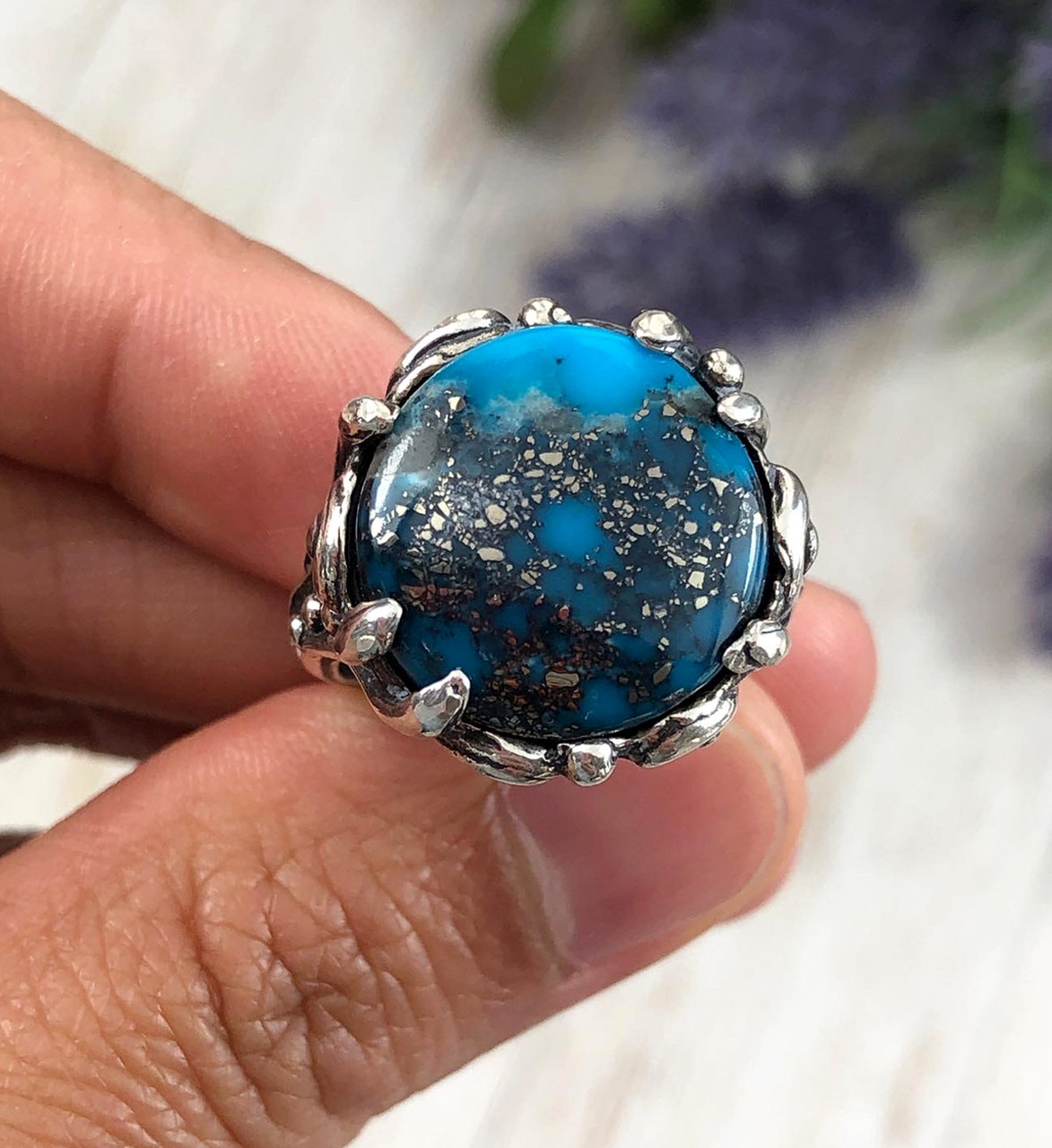 High Grade Ithaca Peak Turquoise Ring Size 7.5