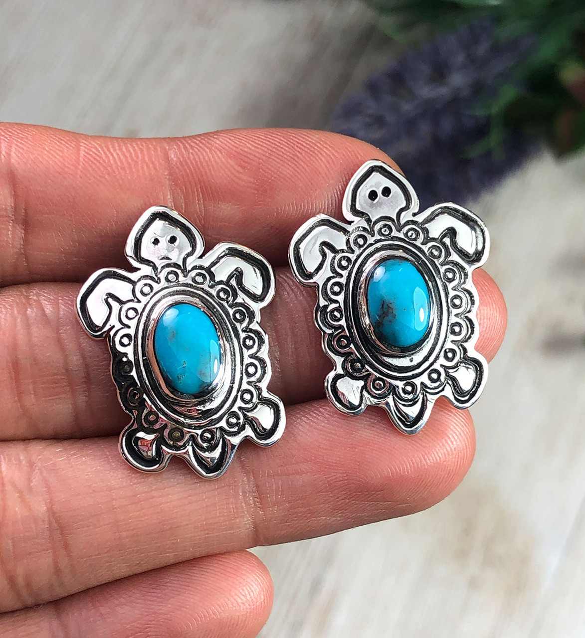 Turquoise Stud Earrings - Intini Jewels