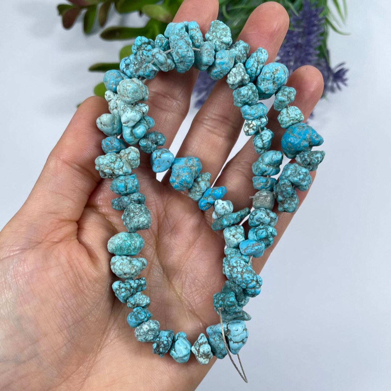 Chinese Turquoise Nugget Bead Strand - RioGrande