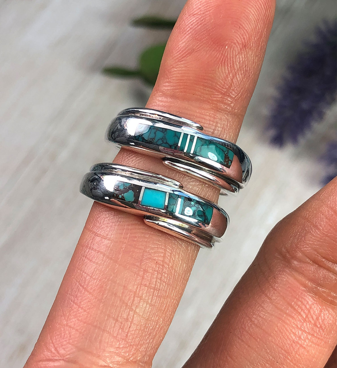 Sterling Silver Wide Diamond Band - Rings