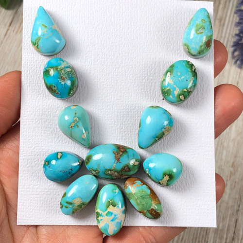 Sonoran Gold Turquoise Cabochon necklace set 