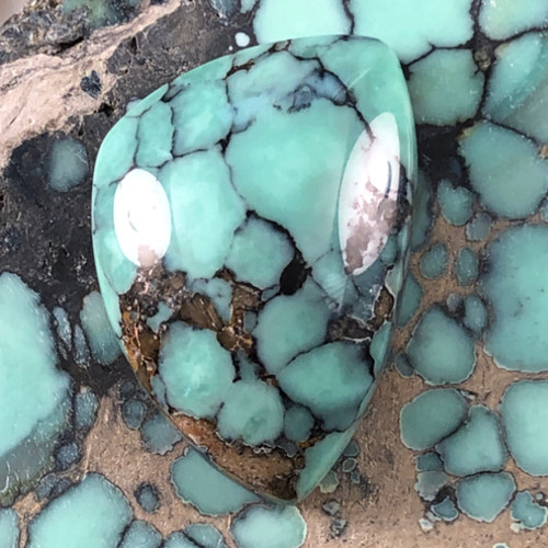 35.7 CTs. Natural High Dome Desert Bloom Variscite Cabochon 