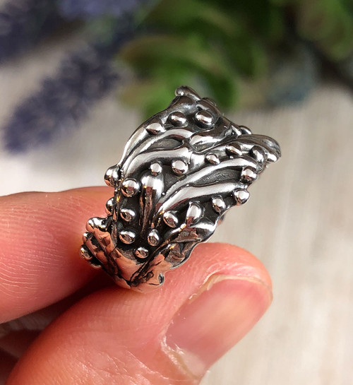 Bohemian style sterling silver band ring by Nattarika Hartman