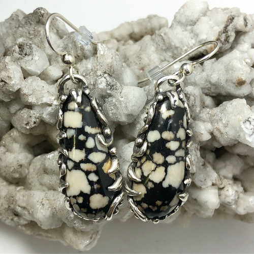 White Tiger Dangle Earrings