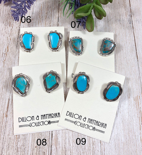 Turquoise Mountain Turquoise clip earrings