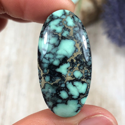 Natural Oval Angel Wing Variscite cabochon 
