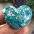 Large White Water Turquoise heart cabochon