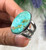 Classic Blue Green Blue Gem Turquoise and Sterling Silver ring by Dillon Hartman.