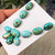 Hand cut Sonoran Gold Turquoise Cabochon necklace set
