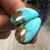 35.65 CTs. Natural Royston Turquoise Cabochon pair 