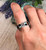 Native American Sterling Silver Variscite and Black Onyx Inlay Ring by Stanley Manygoats