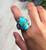 Oval Sonoran Blue Turquoise Ring For Men Size 11.5
