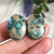 21.30 cts. Natural Desert Bloom Variscite Cabochon pair 