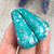 Large White Water Turquoise Cabochon pair 
