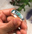 Spiderweb Hubei Turquoise inlaid band ring