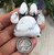 White Buffalo Dog Paw Cabochon Set