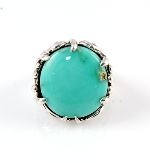 Bohemian Desert Bloom Variscite Ring Size 8