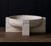 Criss Cross Travertine Bowl