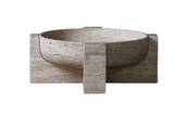 Criss Cross Travertine Bowl