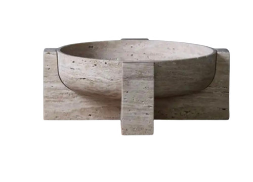 Criss Cross Travertine Bowl