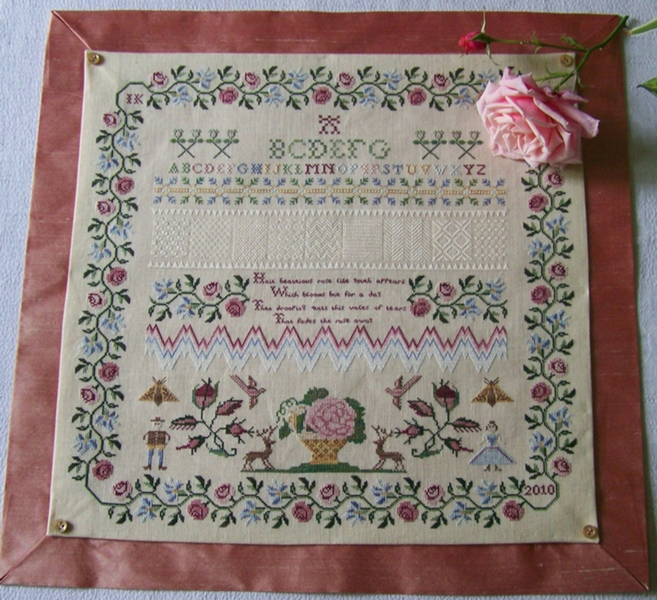 Roses de Mai (May Roses) Sampler - Cross Stitch Pattern