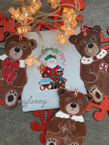 Santa Collection #8 Santa and Teddy Bears - Cross Stitch Pattern