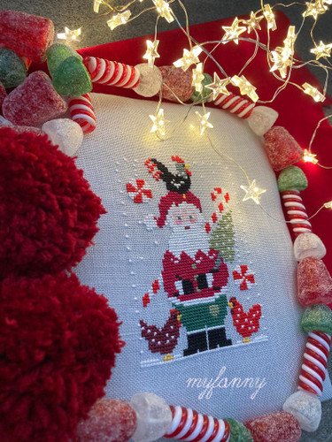 Santa Collection #11 Santa and Chickens - Cross Stitch Pattern