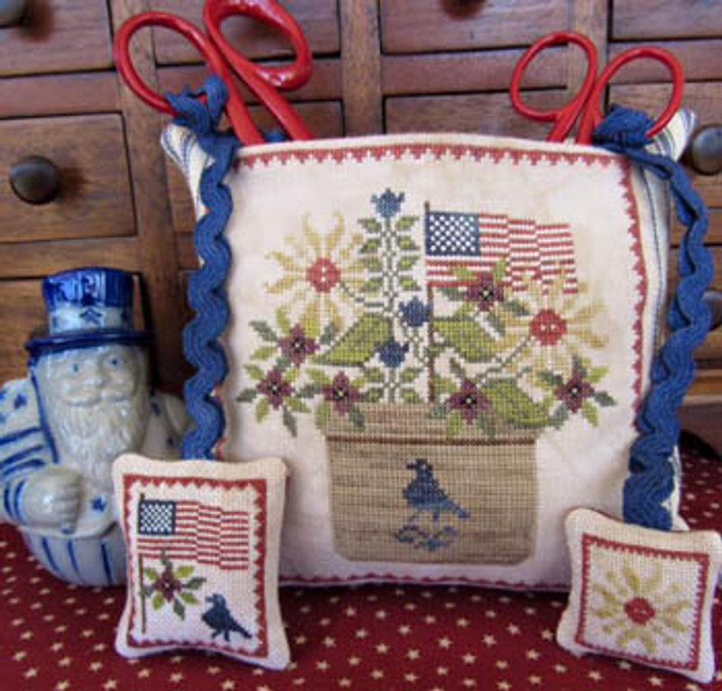 Patriotic Scissor Pocket Cross Stitch Pattern by The Scarlett House