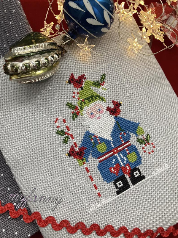 Santa Collection #3 Santa and Cardinals - Cross Stitch Pattern