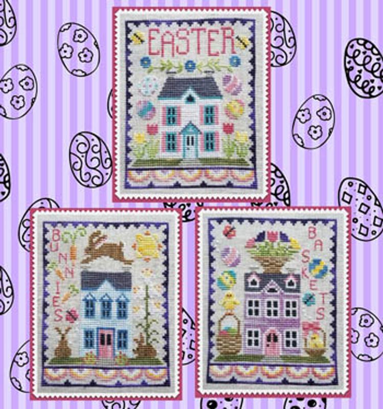 Easter House Trio  - Cross Stitch Pattern