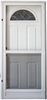 Combo Door 32"x76" Right Hand 4" Jamb Decorative Fan Window