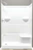 27" x 54" Fiberglass/Acrylic Shower Pan & Surround with/Seat White