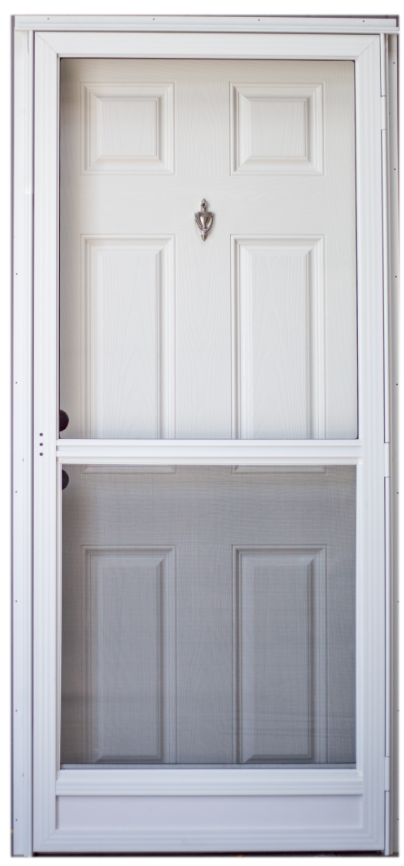 Combo Door 34"x76" Right Hand 4" Jamb 6-panel solid w/knocker/viewer
