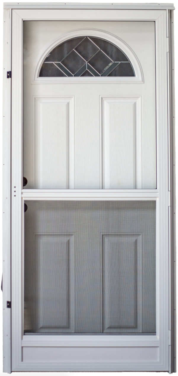 Combo Door 34"x76" Right Hand 4" Jamb Decorative Fan Window