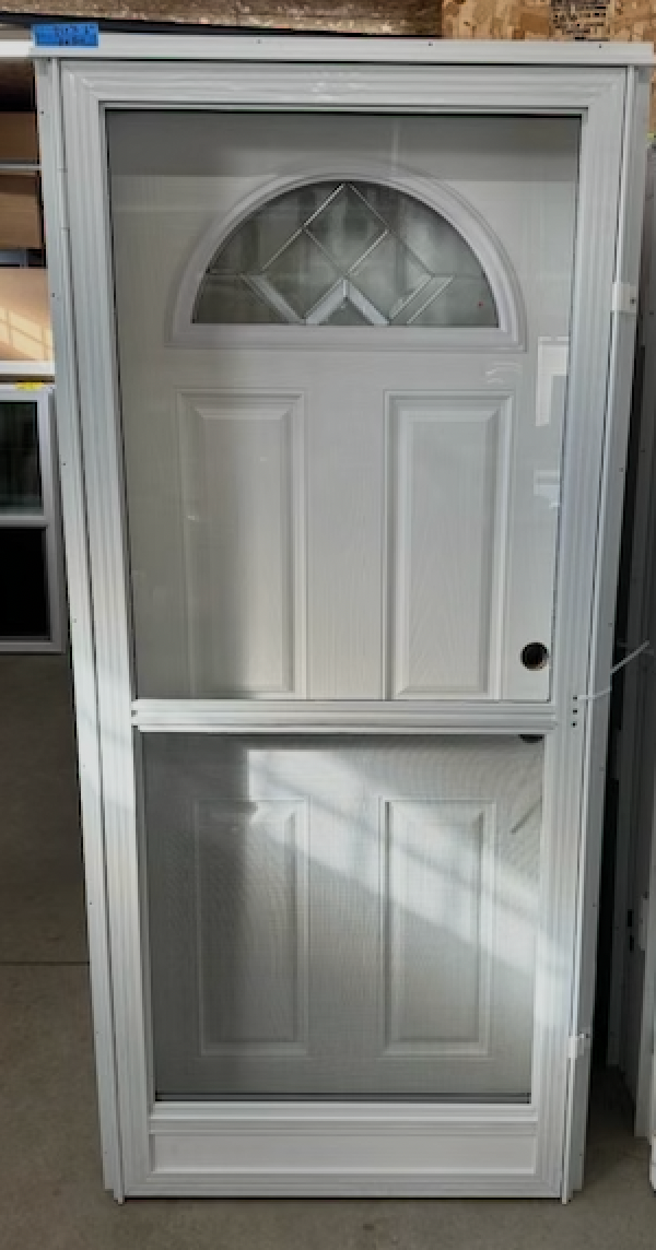 Combo Door 34"x76" Right Hand 4" Jamb Decorative Fan Window