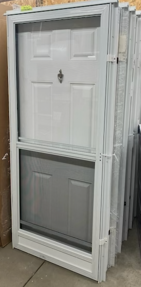 Combo Door 38"x76" Left Hand 4" Jamb 6-panel solid w/knocker/viewer