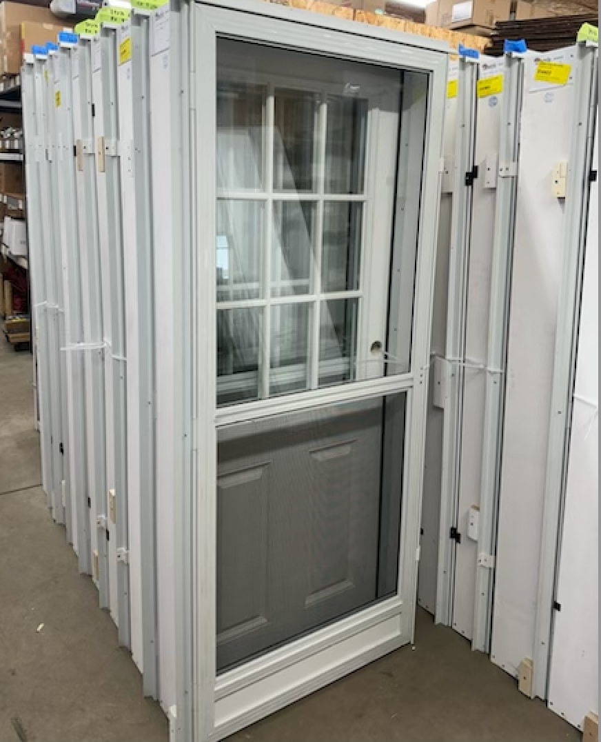 Combo Door 38"x76" Right Hand 6" Jamb 9-Lite Window