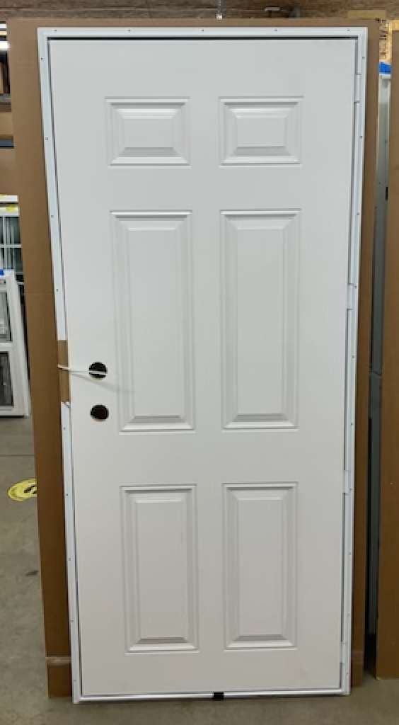 34x76 LH Out Swing Door 6 Panel