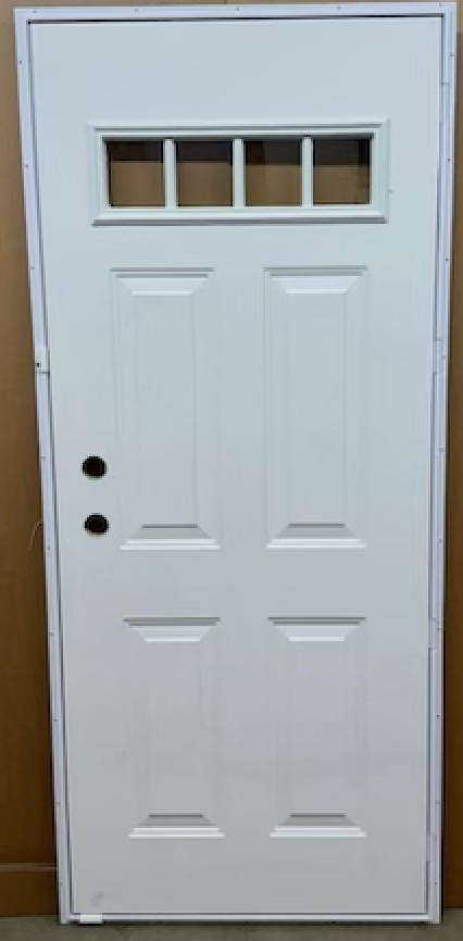 34x76 RH Out Swing Door 4-Lite Window
