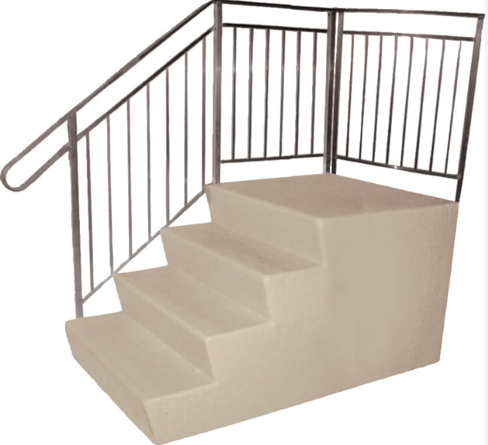 Fiberglass Steps 31" Height 38"x38" Platform. Double Deluxe Rails