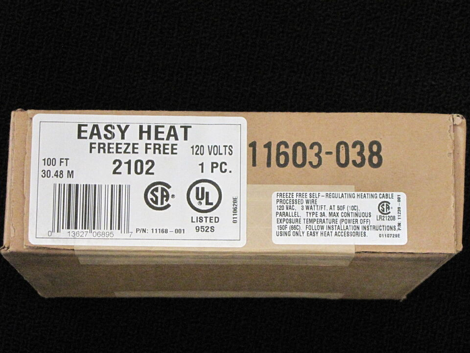 Heat Tape. Easy Heat Freeze Protection Cable 100'