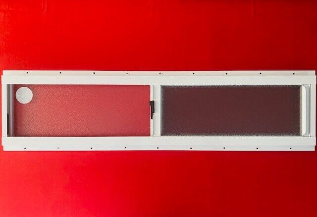 Mobile Home Window. 36" x 8" White Aluminum Slider Obscured Glass